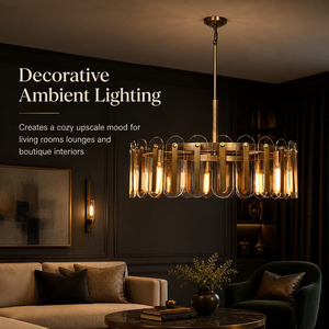 Factory Custom Modern Brass Glass Chandelier Source Manufacturer Decorative Circular Pendant <b>Light</b> for <b>Dining</b> Room Hotel - Product Image 3