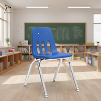 Chaises d'étudiant empilables pratiques EaseNeat, cadre en métal coloré, robustes, adaptées à la salle de classe, à la salle d'étude et au bureau