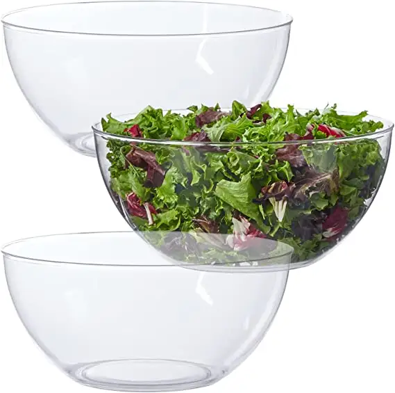 卸売レストランサラダアクリルティーボウルPC食品グレードプラスチック野菜透明ガラスフルーツボウル購入アクリルボウルFr
