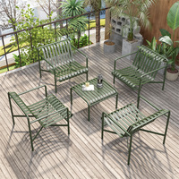 Ensemble table et chaises de loisirs d'extérieur pour café et salon de thé, style décontracté, structure en fer, tables et chaises de jardin pour usage en plein air