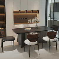Ensemble de meubles de salle à manger en marbre pour maison moderne table à manger extensible de haute qualité pour 6-8 personnes modèle 3D