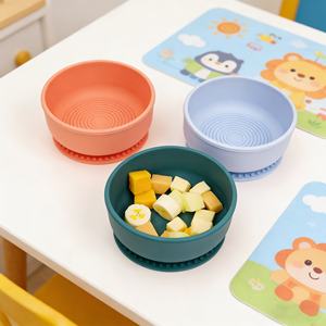 Bol à riz rond grande capacité, épaissi, anti-brûlure pour bébé, en silicone, vaisselle domestique - Product Image 1