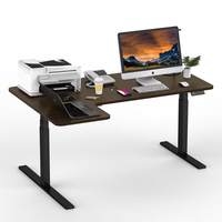 Bureau assis-debout motorisé électrique ergonomique en forme de L, réglable en hauteur, pour ordinateur