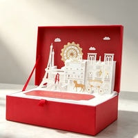 Boîte cadeau en carton magnétique en forme de livre avec ruban, logo personnalisé, Saint-Valentin, Paris, boîte cadeau créative culturelle