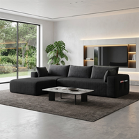 Modernes, wandelbares, vakuumkomprimiertes, modulares 3-teiliges Chenille-Würfelsofa, L-förmiges Lazy Cloud Ecksofa für das Wohnzimmer