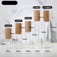 10ml 15ml plat carré clair givré luxe vide petit rouleau de parfum sur rouleau bouteille huile essentielle verre voyage conteneur