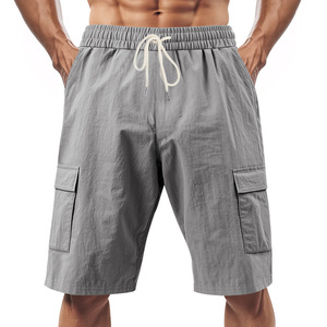 Pantaloncini <span class=keywords><strong>Cargo</strong></span> Estivi Traspiranti in <span class=keywords><strong>Lino</strong></span>, Multi-Tasca, Casual, da Palestra, per Uomo - Product Image 4
