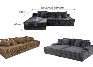 أريكة سرير قابلة للطي بتصميم عصري بسيط، مصنوعة من قماش الكوردروي السميك، مقعد عميق كبير قابل للإزالة والغسل، مناسبة لغرفة المعيشة وغرفة النوم - Product Image 5