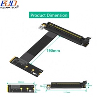 Kabel Ekstensi Riser GPU Kartu Grafis 2280 M.2 NGFF Key-M Interface ke Slot PCI-E 16X 90 Derajat 19CM Arah Kiri