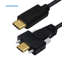 Câble d'extension USB 3.1 type-c mâle à femelle avec vis de montage du panneau 10Gbps câble USB C à 90 degrés plaqué or
