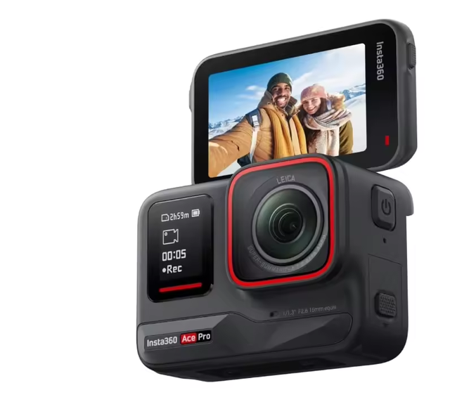 Insta360 Ace Pro Action Camera 1/1.3" Sensor 2.4'' Flip Touchscreen 8K HDR Magnetic Mount AI Warp Gesture Control