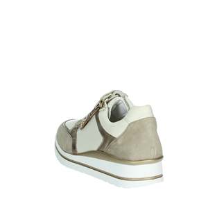 Cinzia Soft Donna Sneakers Beige Oro Chaussures tendance en toile pour femmes - Product Image 1