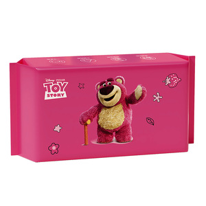 Salviette Monouso in Fibra di Bambù Dual-Clean, Morbide, 1 Velo, 20x20cm, Design Orsetto Fragola, Spesse, per Uso Asciutto e Bagnato, per la Casa - Product Image 1