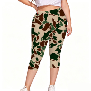 Nuovi Leggings Capri a Vita Alta con Stampa Mimetica Astratta Personalizzata, Taglie Forti per Donne, Morbidi ed Elastici, per Uso Quotidiano Casual - Product Image 5