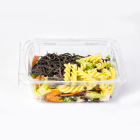 Boîte d'emballage à emporter pour salade, transparente, recyclée, 32/48 oz, en plastique PET/rPET, avec opercule inviolable, pour salades de fruits