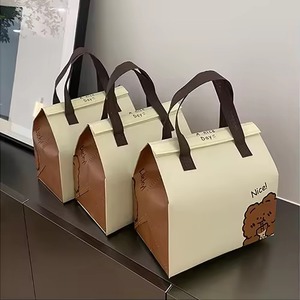 Personalized Thermal Lunch Cooler Bag Ultrasonic PP Nonwoven Laminated Insulated Food Takeaway Bag for Office - Product Image 3
