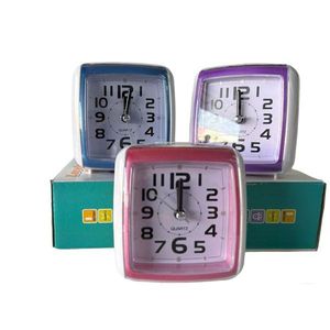 Desk <b>Clock</b> Quartz Alarm <b>Silent</b> Square Colorful Home Office Use - Product Image 1