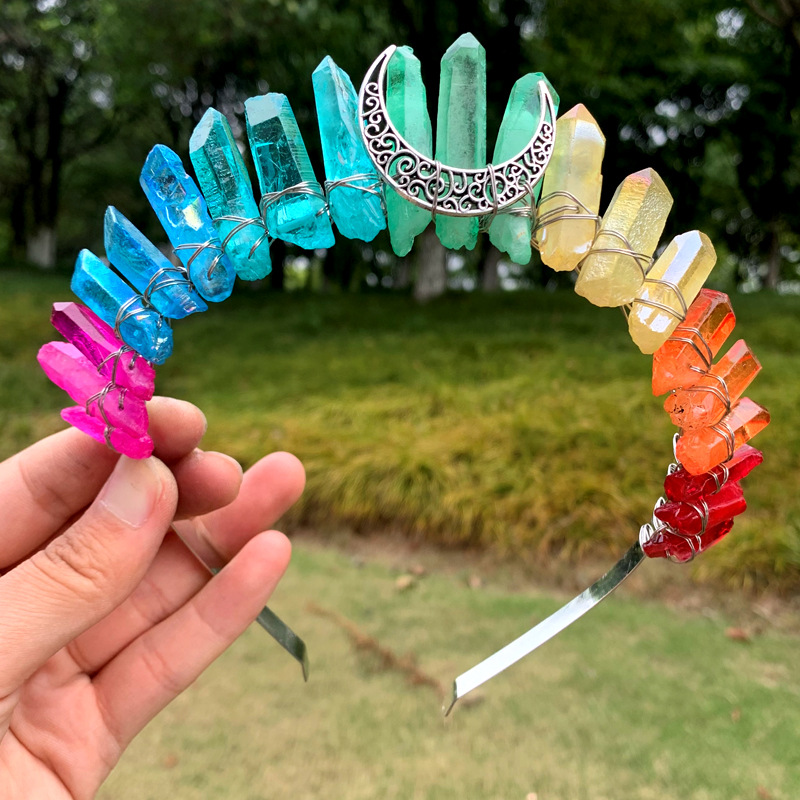 Cerchietto per capelli bianco colorato - Luna bianca k