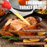 Grande brosse de nettoyage en silicone pour boudinette à dinde, de qualité supérieure, facile à utiliser, seringue à bulbe puissante, compatible lave-vaisselle, Thanksgiving, Noël