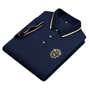 Toptan yaz moda erkek örgü Polo tişörtleri Vintage Tee % 100% pamuklu üniforma Golf Polo gömlekler