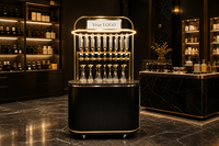 Présentoir de Luxe Noir Mat pour Parfums avec Éclairage Halo pour Comptoir de Parfumerie, Idéal pour Magasin de Cosmétiques, Comprend 16 Distributeurs de Parfum