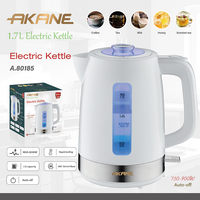 Bouilloire électrique 1850-2200W 1,7L avec ébullition rapide, arrêt automatique, base pivotante à 360° pour la préparation du thé et du café à la maison ou au bureau A.80185