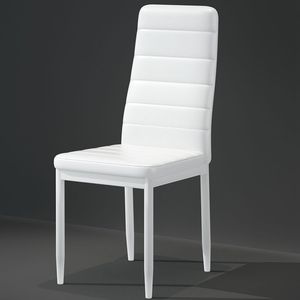 <span class=keywords><strong>Sedie</strong></span> laterali da <span class=keywords><strong>cucina</strong></span> imbottite in stile moderno della metà del secolo in pelle sintetica cuscino sedile e gambe in metallo - Product Image 1