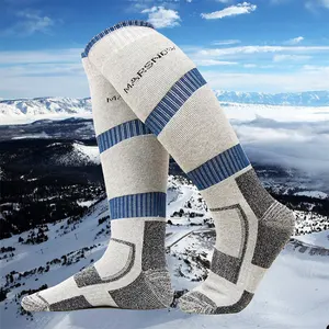 Chaussettes de sport en plein air, longues, épaisses et chaudes, absorbant la transpiration, modèle de Couple, pour le ski