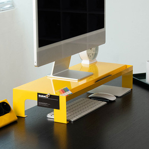 BANACO Nuwa Monitor Stand 22 x 58 x 10cm Steel <b>Desk</b> Organizer Yellow - Product Image 1