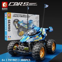 SEMBO DIY Control remoto eléctrico todoterreno juego de bloques de construcción de automóviles Modelo de juguete de plástico educativo Compatible con juguetes pequeños