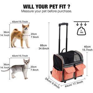 <strong>Dog</strong> <strong>Cat</strong> Luggage With Wheel Pet Travel Carry Bag Pet Rolling Carrier Backpack - Product Image 2