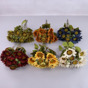 Pintura al Óleo Hecha a Mano, Girasol de Plástico <span class=keywords><strong>Himawari</strong></span>, Ramo de Simulación de 13 Cabezas, Decoración Ecológica para el Hogar, Sala de Estar - Product Image 5