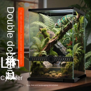 Terrario Ecológico de Doble Puerta con Cristal Panorámico para Ranas de Cuerno, Serpientes de Maíz Shougong y Reptiles - Caja de Alimentación para Mascotas - Product Image 5