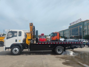 Camión de Remolque HOWO de 8 Toneladas con Grúa de 5 Toneladas, <span class=keywords><strong>Euro</strong></span> 2 Diésel, Vehículo de Recuperación en Carretera, Plataforma Plana para Elevación y Remolque - Product Image 3