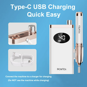 Máquina de manicura HOWYEA, 40000 RPM, inalámbrica, portátil, eléctrica, <span class=keywords><strong>para</strong></span> <span class=keywords><strong>uñas</strong></span> acrílicas y de gel. - Product Image 5