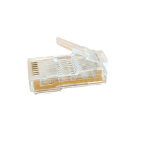 Conector Ethernet Transparente Coorle RJ45 Macho 8P8C para Panel de Operación, Cabeza de Cristal, Longitud=26mm, 100 unidades/caja