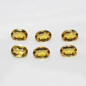 Synthetic Purple Amethyst 8x10mm Citrine Oval Faceted Cut Crystal earring gemstone necklace rings jewellery