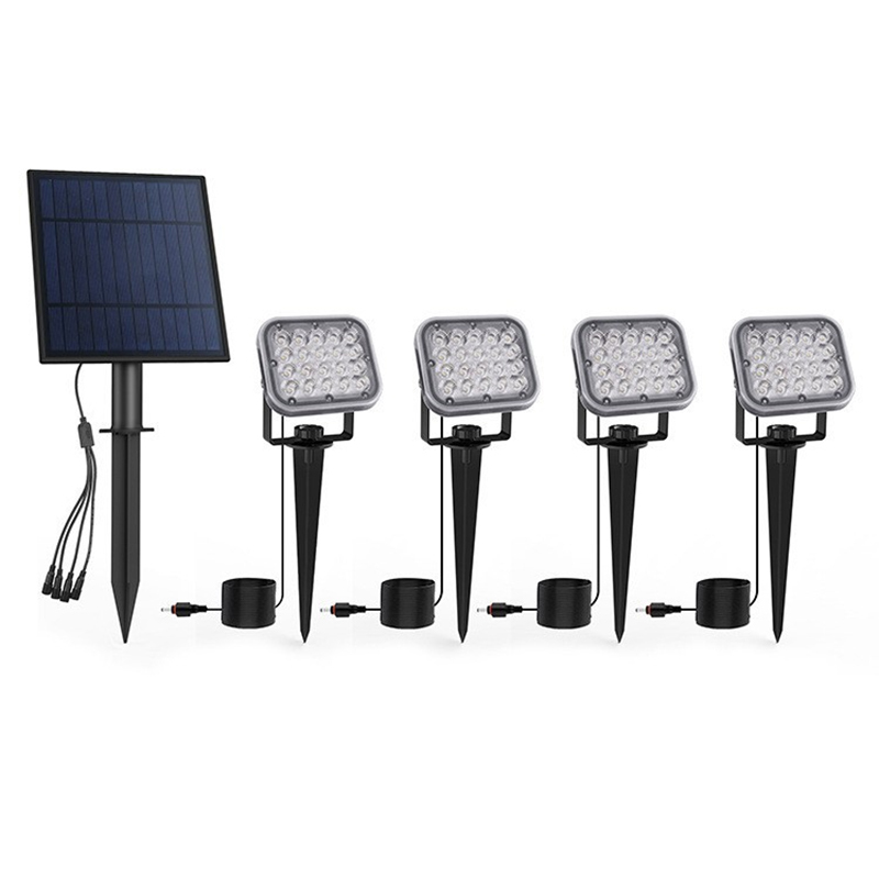 IP65 Waterproof Outdoor Garden Tropical Solar Tree Powered LED Spotlights Outside House Solar Spot Spike Landscape Lights