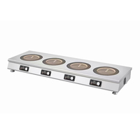 Peralatan Dapur Komersial Kompor Inframerah Multi-Fungsi 4 Tungku Kompor Inframerah Stainless Steel Kompor Inframerah Kaca Keramik