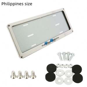 Marco de <span class=keywords><strong>matrícula</strong></span> de número de acero inoxidable Universal filipino al por mayor JDM titular de la licencia de coche logotipo personalizado - Product Image 1