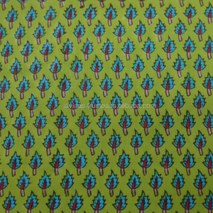 Tela suave con estampado de bloque a mano indio por metro, tela de algodón puro 100% para confección de vestidos, costura artesanal, tela suave con estampado a mano - Product Image 1