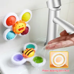 Baby Fidget Spinner New 3Pcs Suction Cup Montessori Toy Windmill Spinner Pop It Toys Baby Fidget Spinner For Bathroom