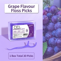 Fil dentaire jetable portable à la menthe et aux fruits, 30 pièces, fil rond haute résistance, nettoyage en profondeur, pour le voyage