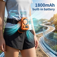 Ventilateur portable rechargeable mini 6000 mAh avec lumière LED SOS, USB, sans pales, à clipser sur la taille, ventilateur de refroidissement portatif à suspendre