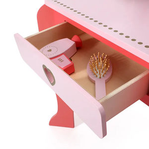 Nuevo tocador de madera rosa <span class=keywords><strong>para</strong></span> <span class=keywords><strong>niñas</strong></span> de color blanco con espejo y taburete, artilugios ricos, tocador <span class=keywords><strong>para</strong></span> niños, muebles, Juguetes - Product Image 4