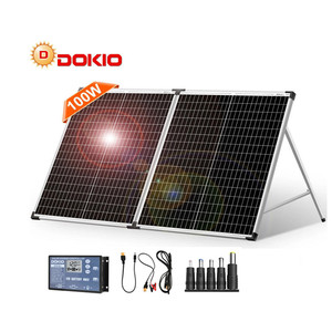 แผงโซลาร์เซลล์พับได้ DOKIO EU US รุ่น STOCK สำหรับตั้งแคมป์ 100W พกพาสะดวกสำหรับใช้งานกลางแจ้ง - Product Image 1