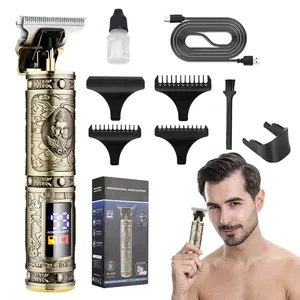 LH-207 Rechargeable Cordless All Metal Cutting Machine LCD display Men Electric Hair Trimmer with TYPE C charging