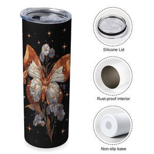 Vaso de Acero Inoxidable de 20 oz con Aislamiento al Vacío, Diseño de Mariposa con Impresión Personalizada - Product Image 3