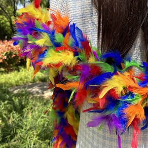 ขนนกสีรุ้ง chandelle boas 60กรัมคละสีสำหรับชุดแฟนซี2หลา - Product Image 4