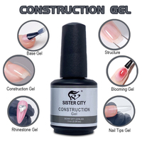 Gel de construction longue durée, non toxique et écologique en flacon de 15 ml pour le nail art DIY de créateur français